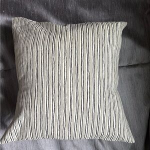 Striped Black tan white Throw Pillows